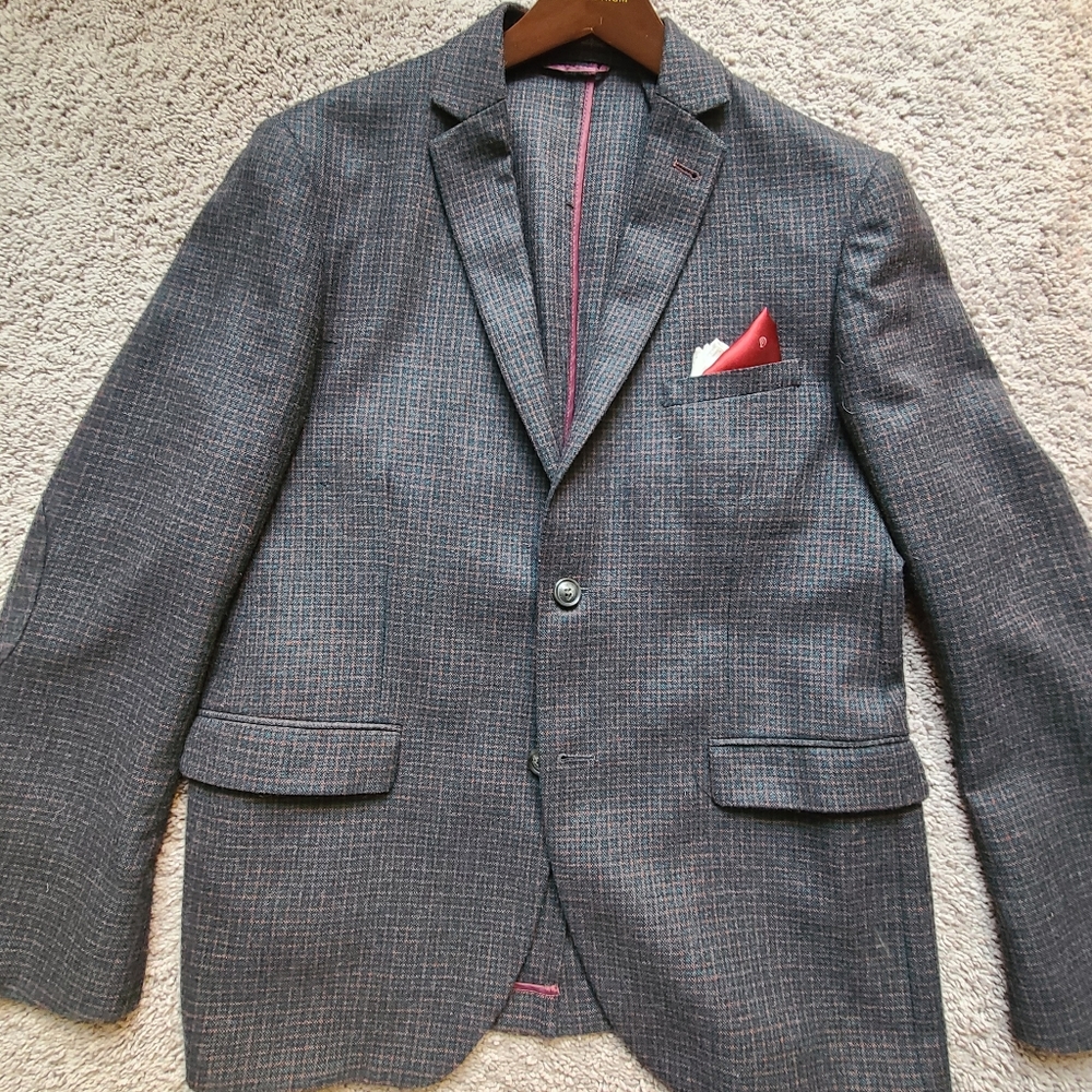 Frank & Oak checkered sport coat with interior pockets